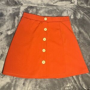 Orange Button-Up Women's Skirt